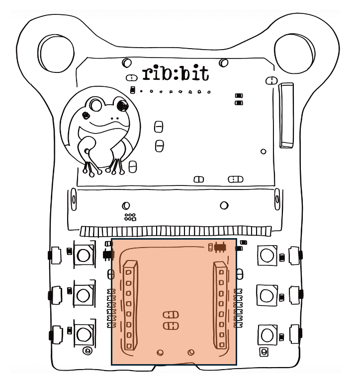 The mikroBUS port on the front of the Rib:bit